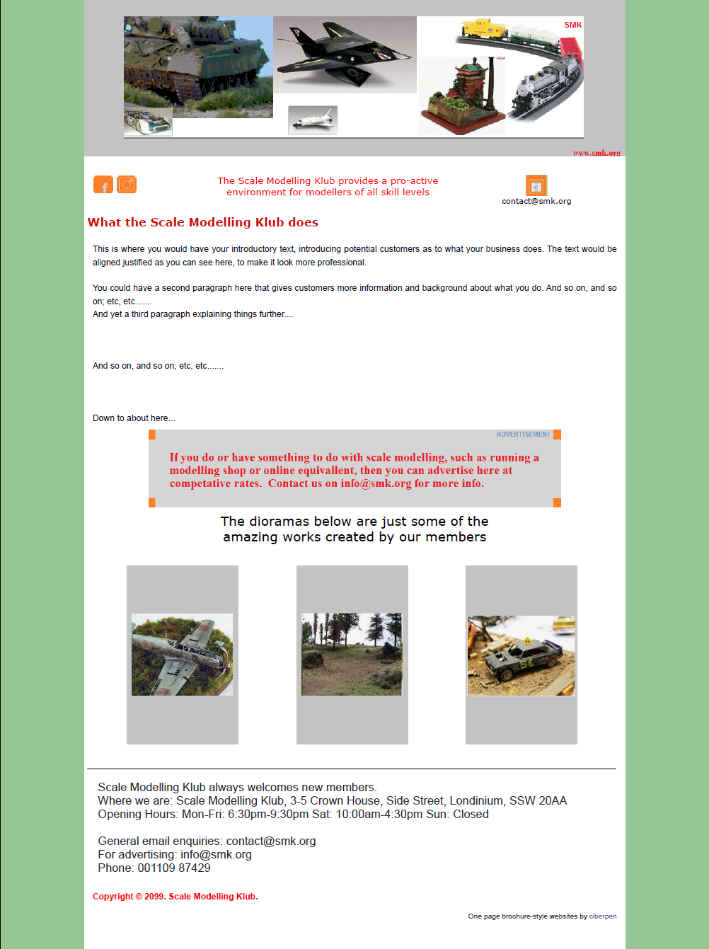 One-page brochure style template 3
